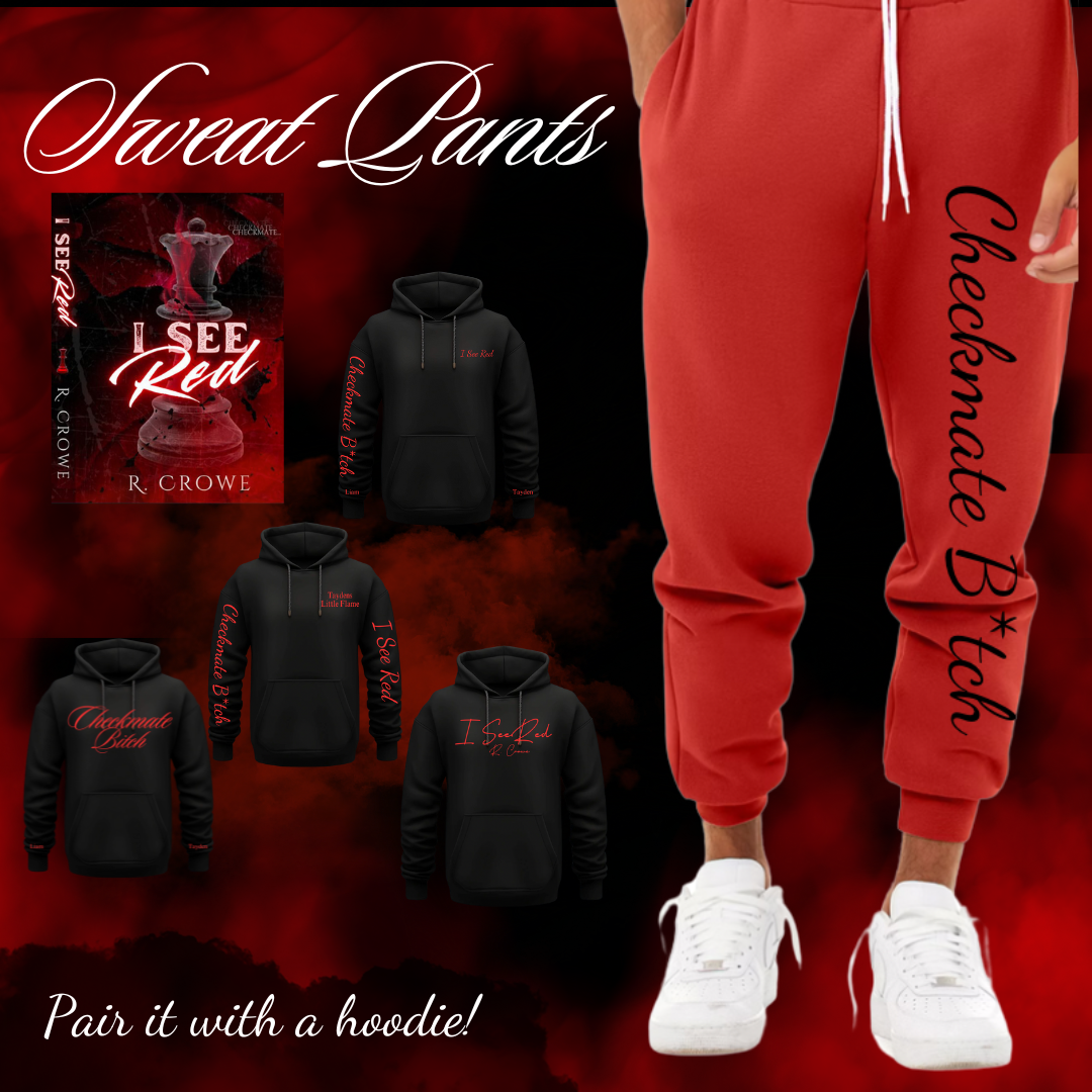 Red Checkmate B*tch Sweat Pants
